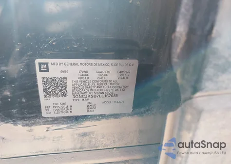 2020 Chevrolet Trax Fwd Ls из США, поврежденный, VIN 3GNCJKSB7LL167085